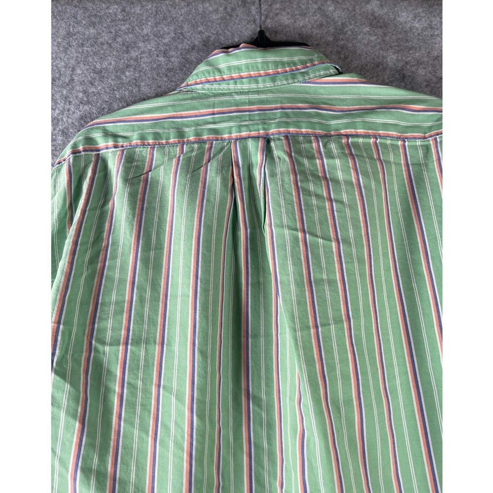Ralph Lauren‎ Mens Green Striped Oxford Button Down Shirt Size M Long Sleeve - Picture 8 of 10